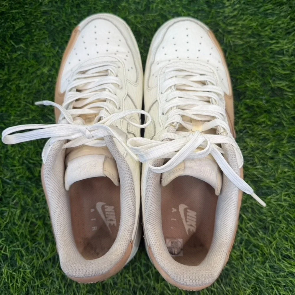 Nike Air Force 1 Mens 12 Premium Split White Tan Low Top 905345-105 2017